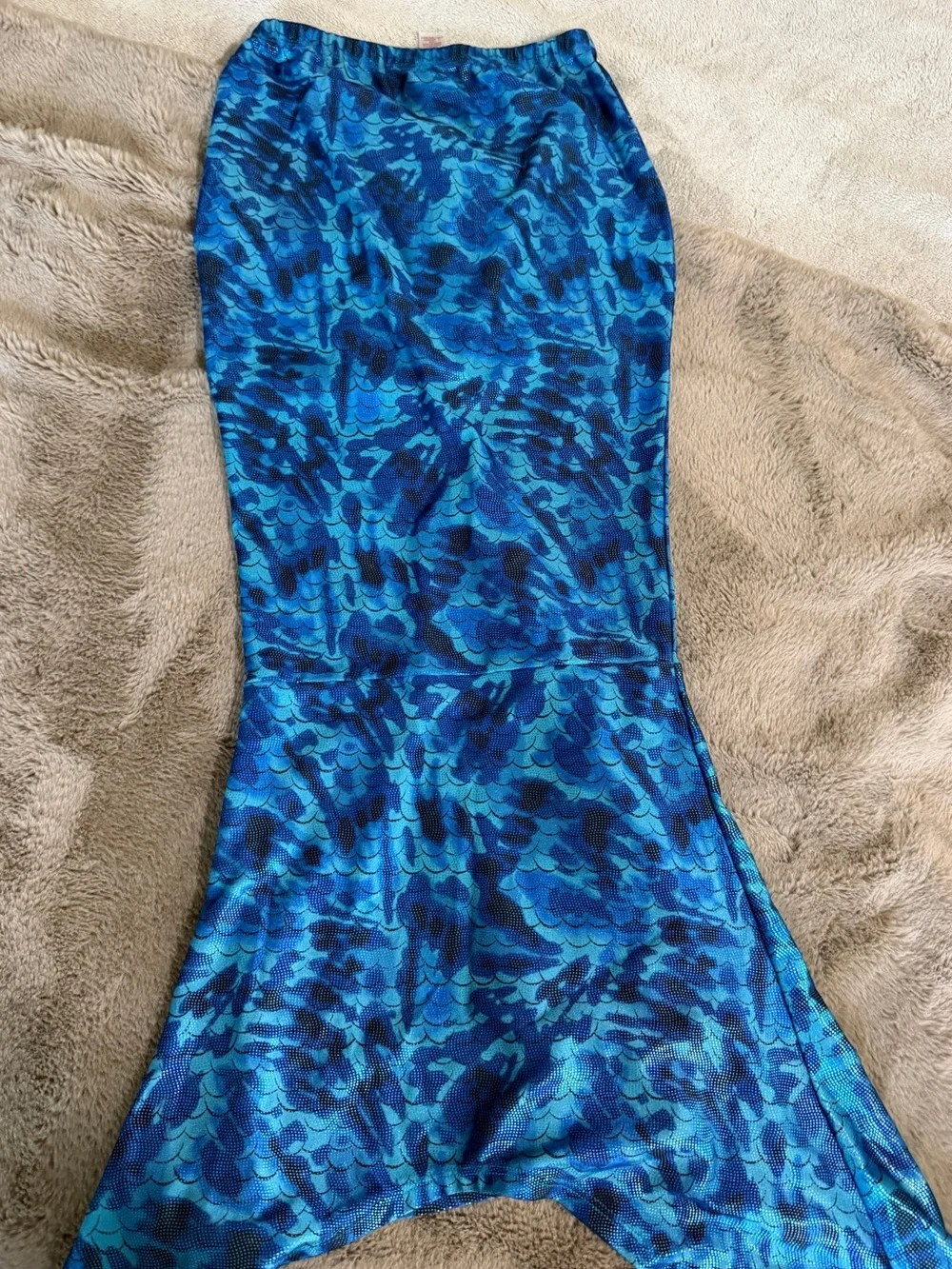 Justice Blue Teal Mermaid-Scale Swim Skirt